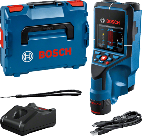 Акумулаторен скенер за стени Bosch D-tect 200 C Professional 0601081601 с батерия 2 ah, зарядно и куфар