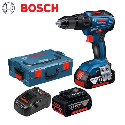 Акумулаторен ударен винтоверт Bosch GSB 18V-50 06019H5101 с 2 батерии 5 ah, зарядно и куфар