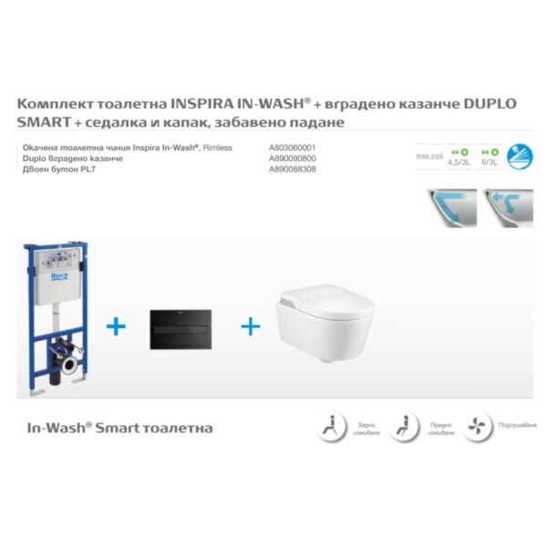Тоалетна за вграждане Inspira IN-WASH Smart Rimless Roca