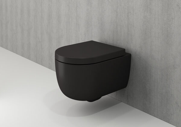 Стенна тоалетна чиния Tondo Rimless черен мат Bocchi