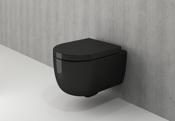 Комплект структура Tece с тоалетна Tondo Rimless черен гланц