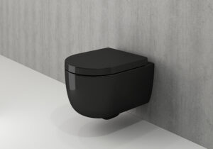Стенна тоалетна чиния Tondo Rimless черен гланц Bocchi