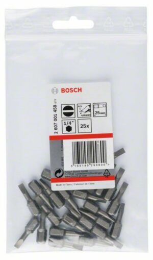 Бит особено твърд Bosch, S 0,5x4,0, 25 mm, 25бр 2607001458