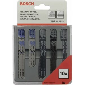 К-кт ножове за зеге Bosch, 10 части, за метал и дърво 2607010148