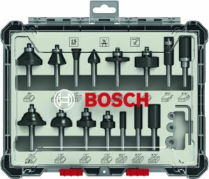 Комплект фрезери Bosch за оберфреза 1/4" 15 части 2607017473