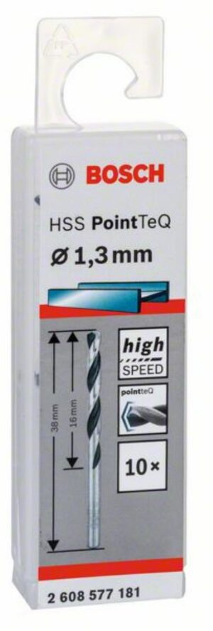 Спирално свредло HSS, PointTeQ, 1.3x16x38mm,2608577181 Bosch
