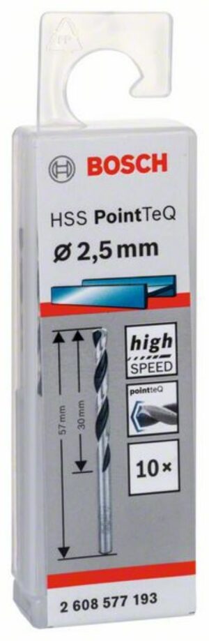 Спирално свредло HSS, PointTeQ, 2.5x30x57mm, 2608577193 Bosch