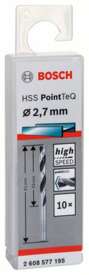 Спирално свредло HSS, PointTeQ, 2.7x33x61mm, 2608577195 Bosch