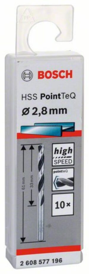 Спирално свредло HSS, PointTeQ, 2.8x33x61mm, 2608577196 Bosch