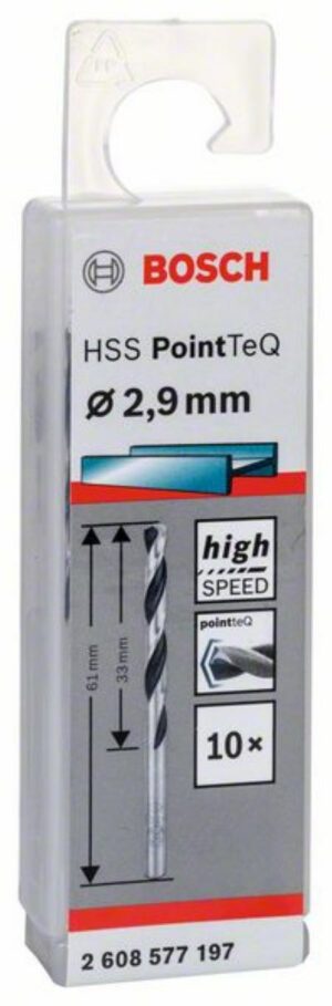 Спирално свредло HSS, PointTeQ, 2.9x33x61mm, 2608577197 Bosch