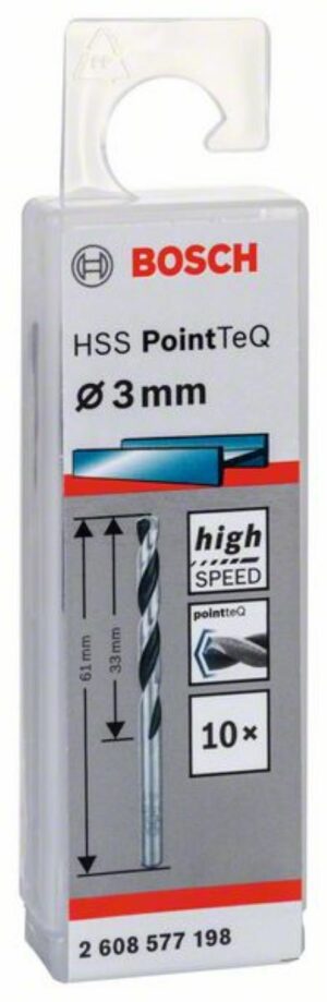 Спирално свредло HSS, PointTeQ, 3.0x33x61mm,2608577198 Bosch