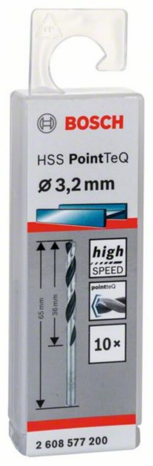 Спирално свредло HSS, PointTeQ, 3.2x36x65mm, 2608577200 Bosch