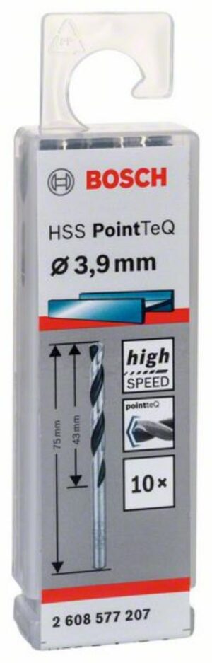 Спирално свредло HSS, PointTeQ, 3.9x43x75mm, 2608577207 Bosch