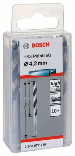 Спирално свредло HSS, PointTeQ, 4.2x43x75mm, 2608577210 Bosch