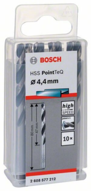 Спирално свредло HSS, PointTeQ, 4.4x47x80mm, 2608577212 Bosch