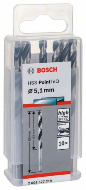 Спирално свредло HSS, PointTeQ, 5.1x52x86mm, 2608577219 Bosch