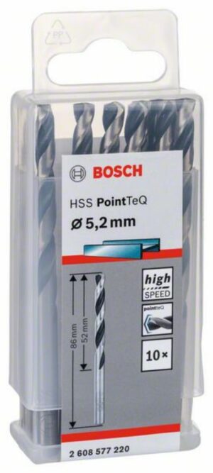 Спирално свредло HSS, PointTeQ, 5.2x52x86mm, 2608577220 Bosch