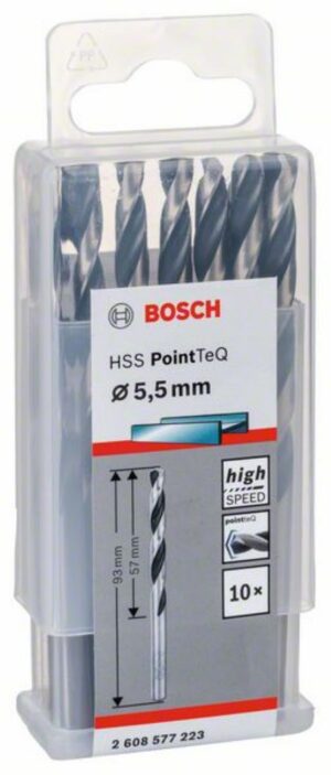 Спирално свредло HSS, PointTeQ, 5.5x57x93mm,2608577223 Bosch