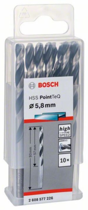 Спирално свредло HSS, PointTeQ, 5.8x57x93mm, 2608577226 Bosch