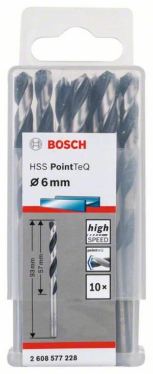 Спирално свредло HSS, PointTeQ, 6.0x57x93mm, 2608577228 Bosch