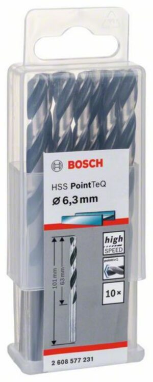 Спирално свредло HSS, PointTeQ, 6.3x63x101mm,2608577231 Bosch