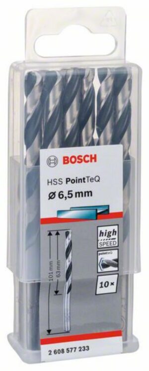 Спирално свредло HSS, PointTeQ, 6.5x63x101mm, 2608577233 Bosch