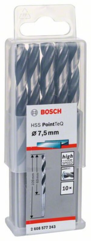 Спирално свредло HSS, PointTeQ, 7.5x69x109mm, 2608577243 Bosch
