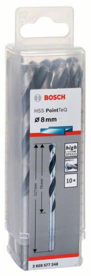 Спирално свредло HSS, PointTeQ, 8.0x75x117mm, 2608577248 Bosch