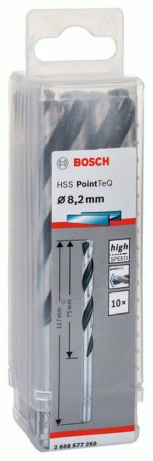 Спирално свредло HSS, PointTeQ, 8.2x75x117mm 2608577250 Bosch