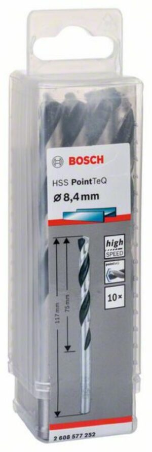 Спирално свредло HSS, PointTeQ, 8.4x75x117mm,2608577252 Bosch