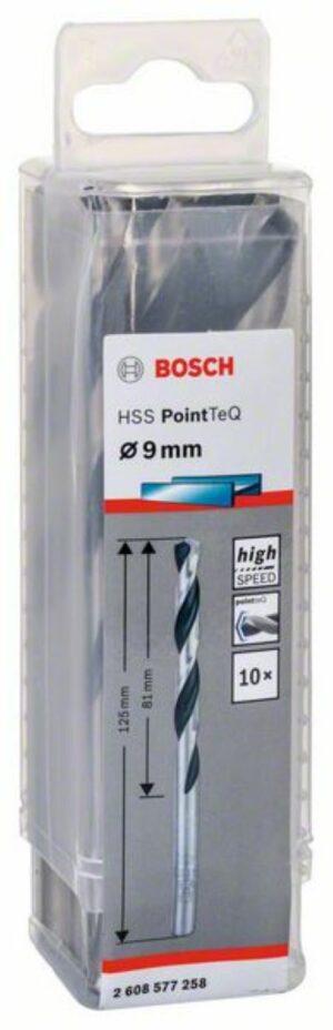 Спирално свредло HSS, PointTeQ, 9.0x81x125mm,2608577258 Bosch