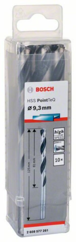 Спирално свредло HSS, PointTeQ, 9.3x81x125mm,2608577261 Bosch