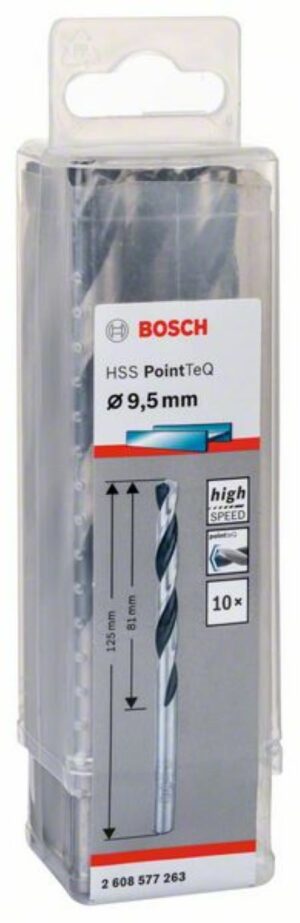 Спирално свредло HSS, PointTeQ, 9.5x81x125mm,2608577263 Bosch