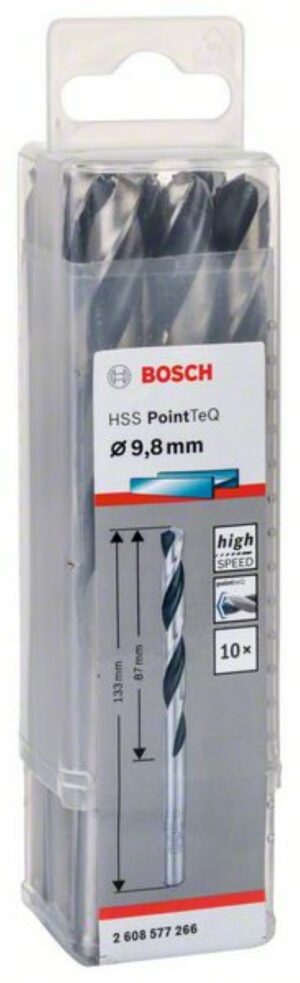 Спирално свредло HSS, PointTeQ, 9.8x87x133mm, 2608577266 Bosch