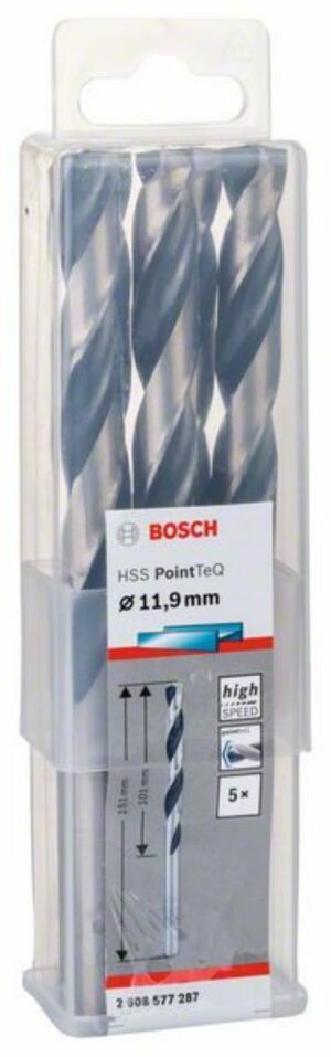 Спирално свредло HSS, PointTeQ, 11.9x101x151mm,2608577287 Bosch