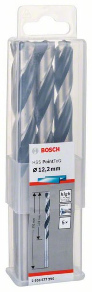Спирално свредло HSS, PointTeQ, 12.2x101x151mm,2608577290 Bosch