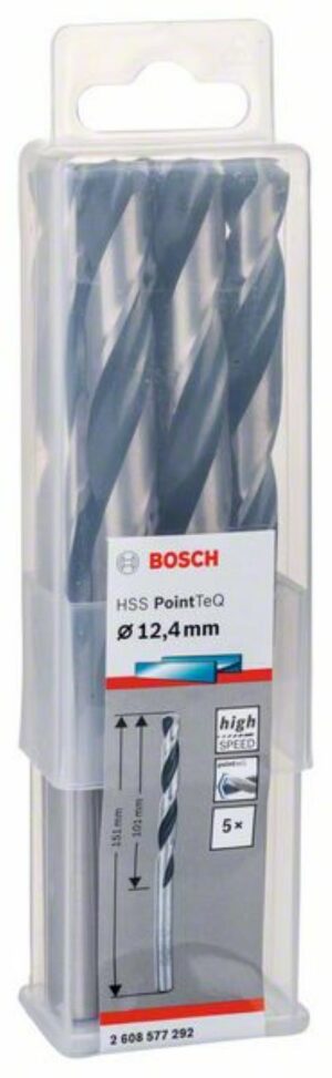 Спирално свредло HSS, PointTeQ, 12.4x101x151mm,2608577292 Bosch