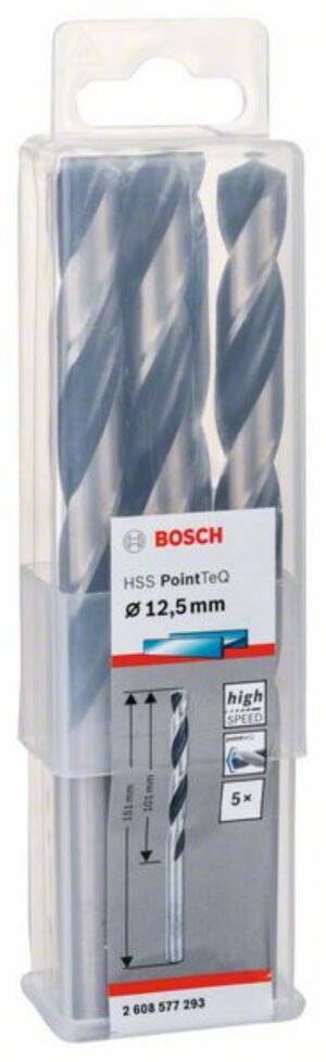 Свредла BOSCH PointTeQ HSS 12,5 mm, 5 броя 2608577293