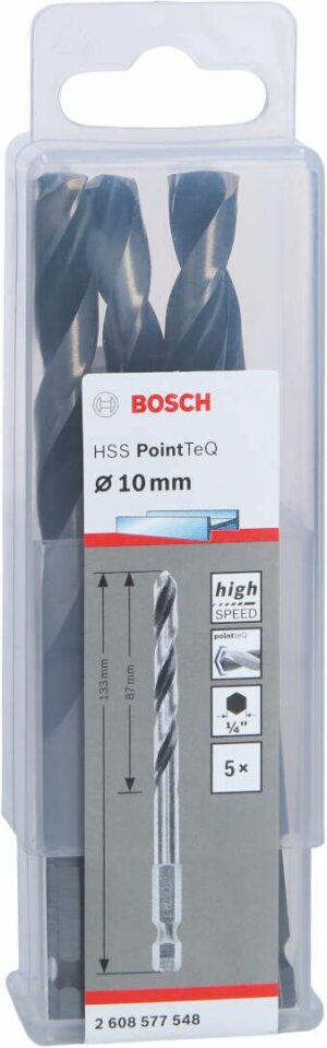 Свредло HSS PointTeQ Hex 10,0mm,5бр.10.0mm /2608577548/Bosch