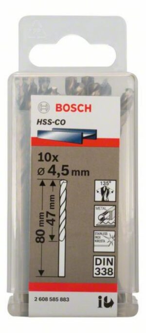 Кобалтово свредло HSS-Co, 10бр, 2608585883, Bosch