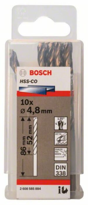 Кобалтово свредло HSS-Co, 10бр, 2608585884, Bosch