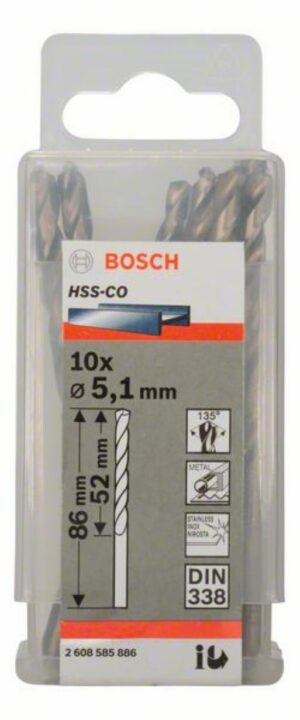 Кобалтово свредло HSS-Co, 10бр, 2608585886, Bosch