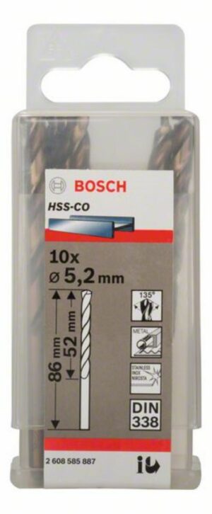 Кобалтово свредло HSS-Co, 10бр, 2608585887, Bosch