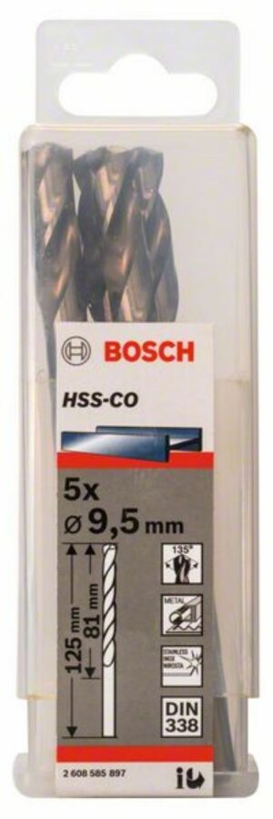 Кобалтово свредло HSS-Co, 5бр, 2608585897, Bosch