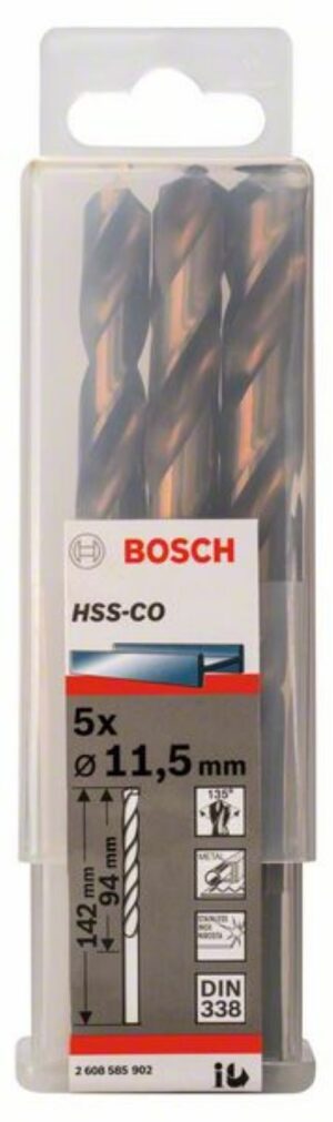 Кобалтово свредло HSS-Co, 5бр, 2608585902, Bosch