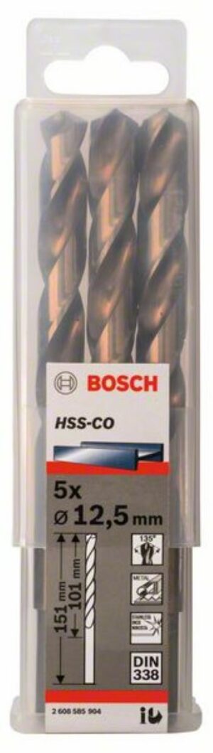 Кобалтово свредло HSS-Co, 5бр, 2608585904 Bosch