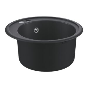 Кръгла кухненска гранитна мивка K200 черна 51cm Grohe