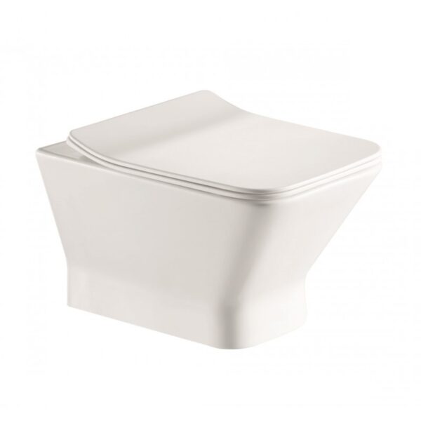 Стенна тоалетна чиния с тънка седалка ICC 3735 Rimless Inter Ceramic