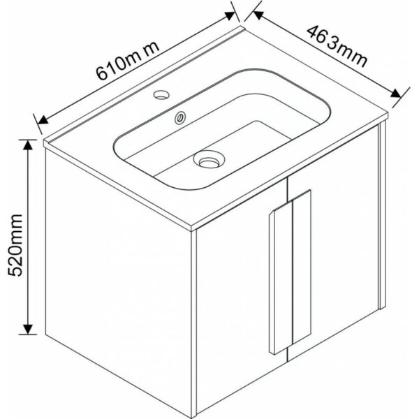 Долен шкаф за баня 61cm ICP 6451-4 Inter Ceramic