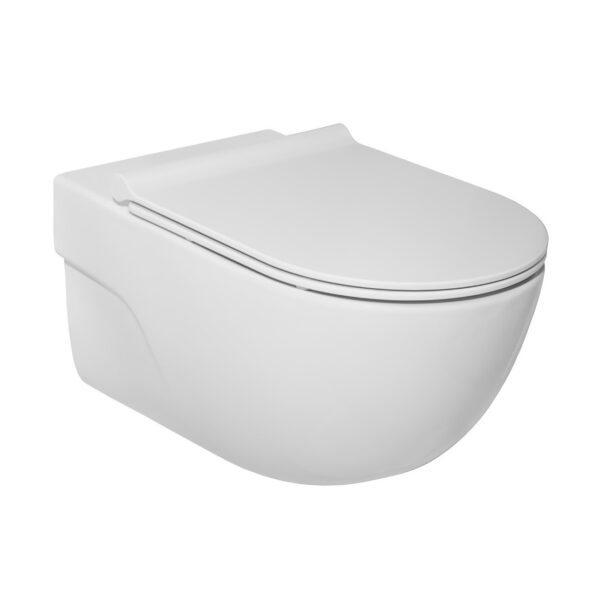 Meridian Rimless Стенна тоалетна чиния със слим седалка плавно спускане Roca